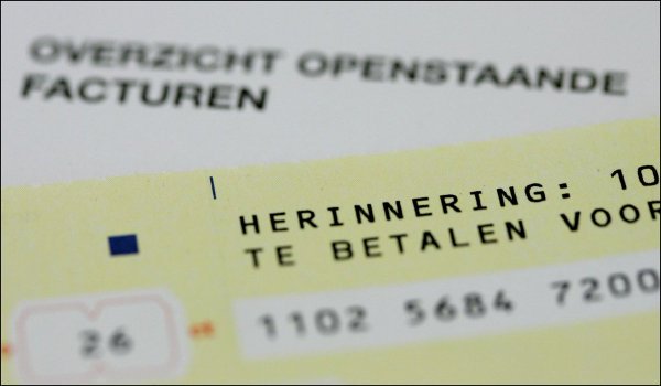 Afbeelding onbetaalde rekening